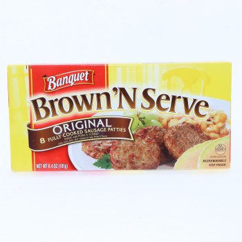 Brown 'N Serve original 8 fully cooked sausage patties - 0031000184643