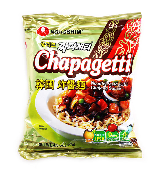 Nongshim Chapaghetti Chajangmyun 140g Korean Black Spaghetti Noodles - 0031146155736