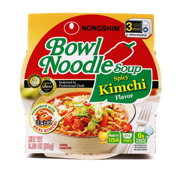 NONG SHIM: Soup Bowl Noodle Kimchi Spicy, 3.03 oz - 0031146250301