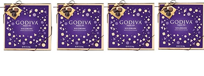  Godiva Assorted Goldmark Chocolate Giftbox 4.7 OZ(pack of 4)  - 031290132959