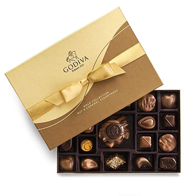 Godiva Chocolatier Gift Box, Nut & Caramel, 19 pc. - 031290139446