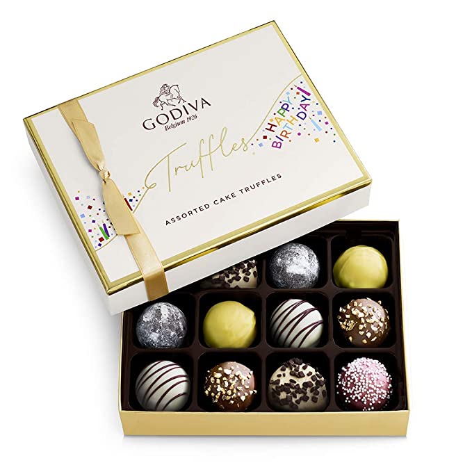 Godiva Chocolatier Birthday Truffles Assorted Chocolate Gift Box, 12 pc. - 031290142477