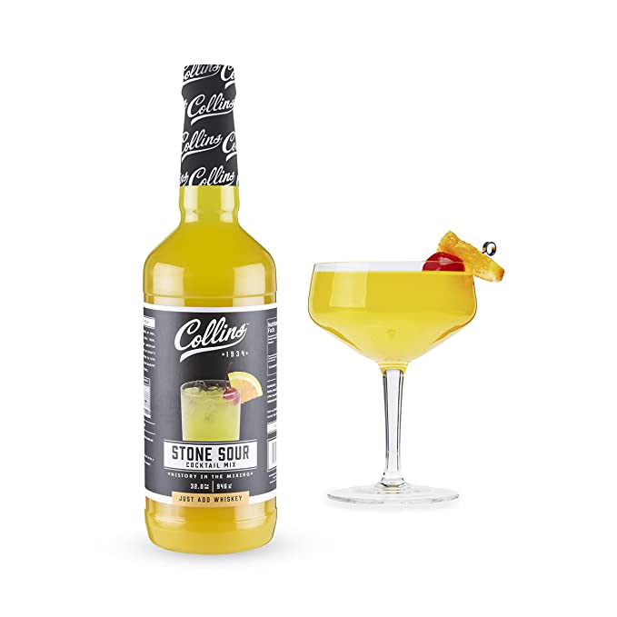  Collins Stone Sour Drink Mix | Made With Real Orange and Lemon Juice With Natural Flavors | Cocktail Recipe Ingredient for Sours, 32 fl oz  - 031439000378