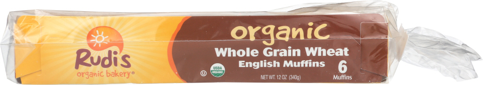 RUDI’S: Organic Bakery Organic Whole Grain Wheat English Muffins, 12 oz - 0031493060653