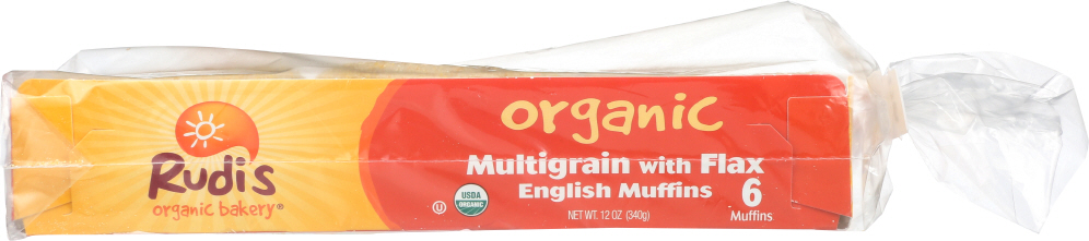 RUDI’S: Organic Bakery Organic Multigrain English Muffins with Flax, 12 oz - 0031493060851