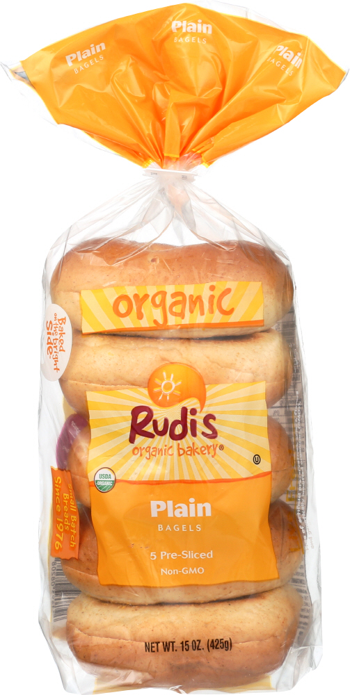 RUDIS: Plain Bagels, 15 oz - 0031493082082