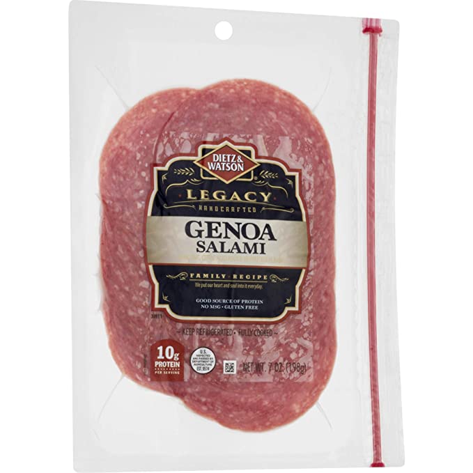  Dietz & Watson Pre-Sliced Genoa Salami, 7 oz  - 031506339097