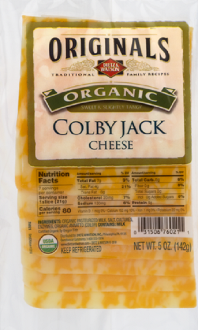 Organic Sweet & Slightly Tangy Colby Jack Cheese, Sweet & Slightly Tangy, Colby Jack - 031506760211