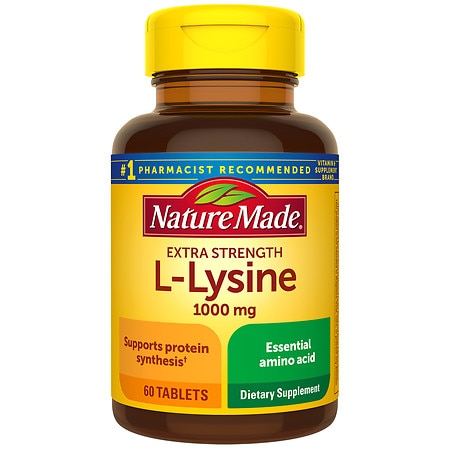 Nature Made L-Lysine 1000 mg, Dietary Supplement, 60 Tablets, 60 Day Supply (B0000DJAR5) - 031604013479