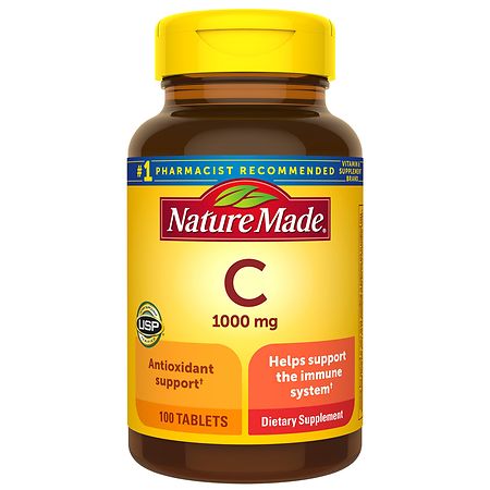 Nature Made Vitamin C 1000 mg, 100 Tablets, Helps Support the Immune System (B0000DJASY) - 031604014896