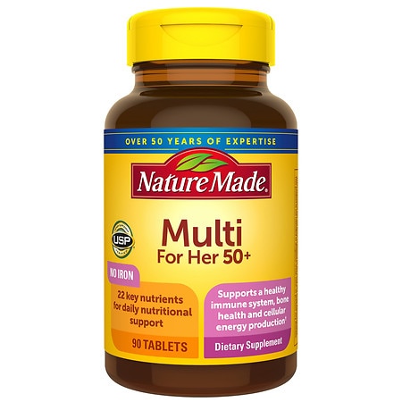 Nature Made Multivitamin Tablets Women 50+ Multi Vitamin for Women 90 Count - 031604017965