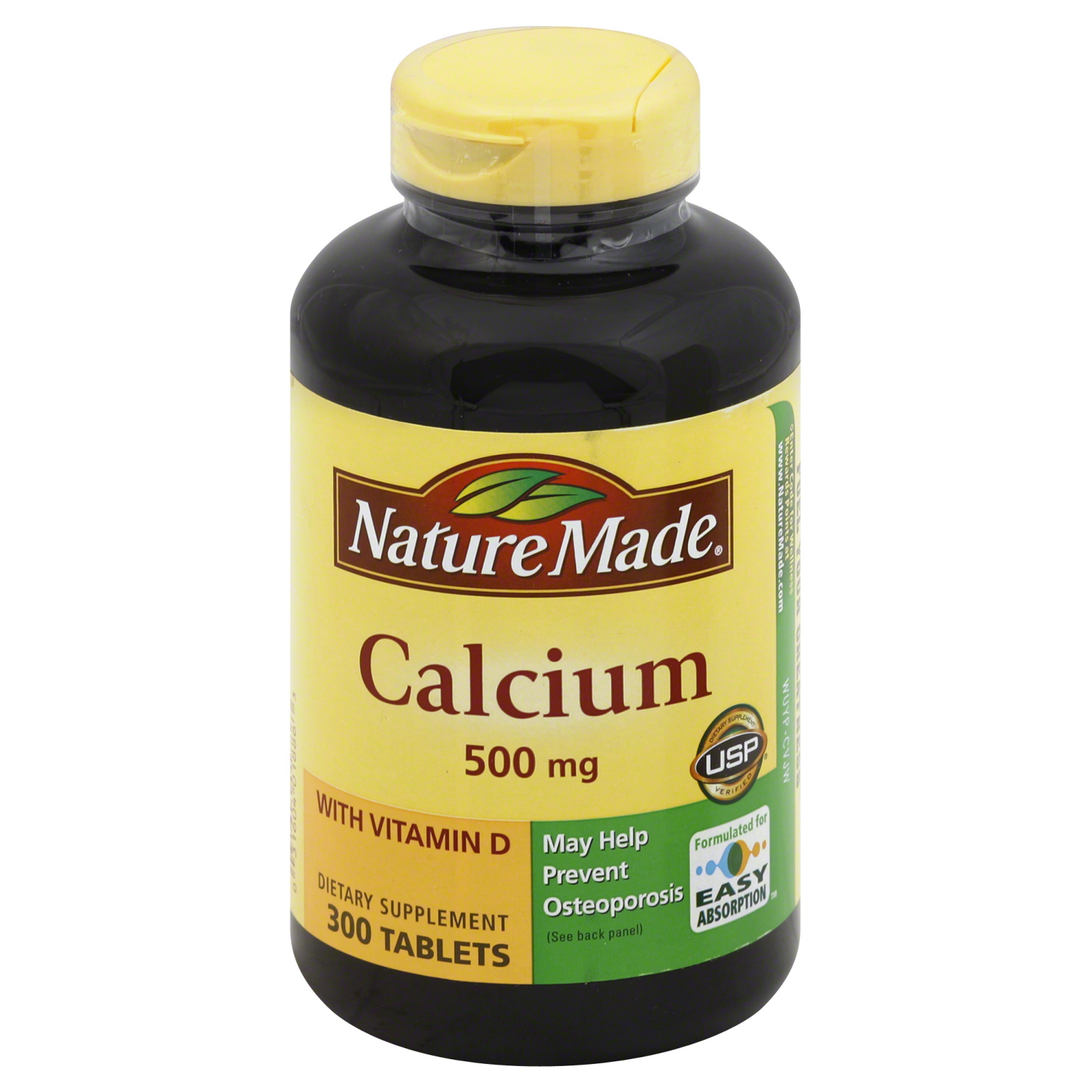 Nature Made Calcium 500 mg, with Vitamin D3 for Immune Support, Tablets, 300 Count, Value Size, helps support Bone Strength - 031604018863