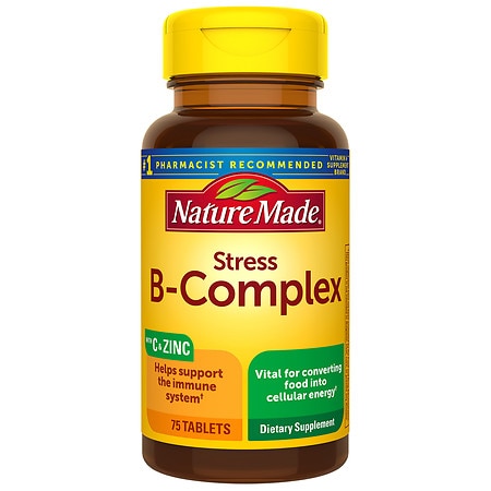 Nature Made Stress B - Complex with Vitamin C and Zinc Tablets - 75ct - 031604027254