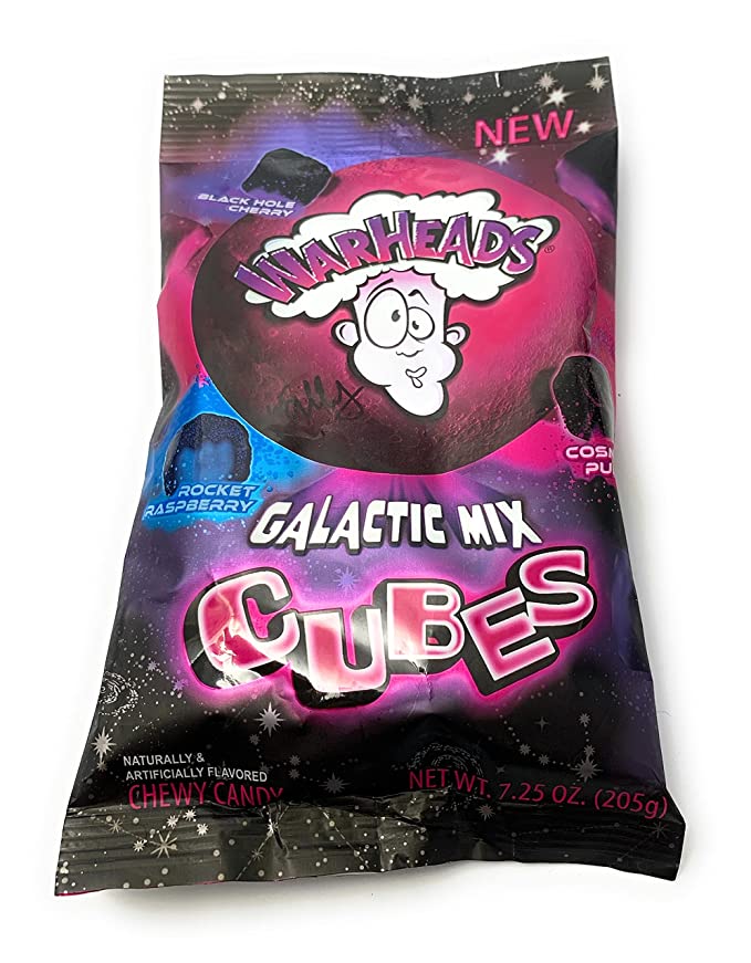  Warheads Galactic Mix Cubes Chewy Candy, 4.5 Ounce Bag  - 032134239001