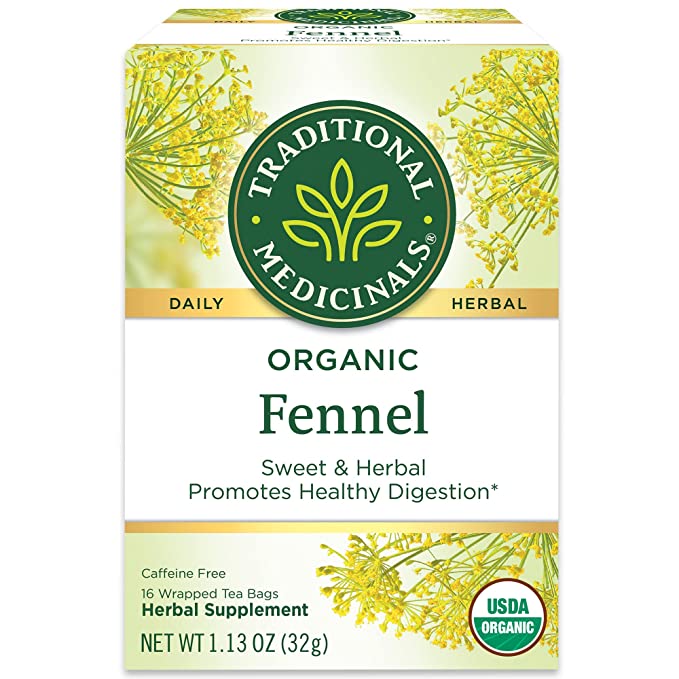 Traditional Medicinals Organic Fennel Herbal Tea, Promotes Digestive Health, (Pack of 1) - 16 Tea Bags - 032917002235
