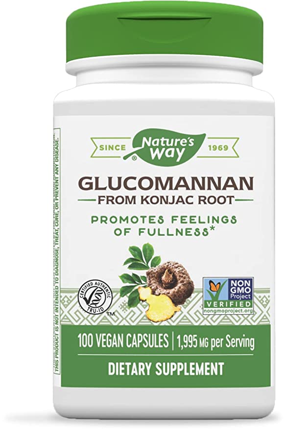  Nature's Way Premium Herbal Glucomannan from Konjac Root, 1,995 mg per serving, 100 Vcaps  - 033674136751