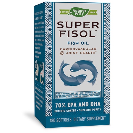 Nature's Way Super Fisol Enteric-Coated Fish Oil for Targeted Release, 70% EPA/DHA, 180 Softgels (B002HYLCRM) - 033674155189