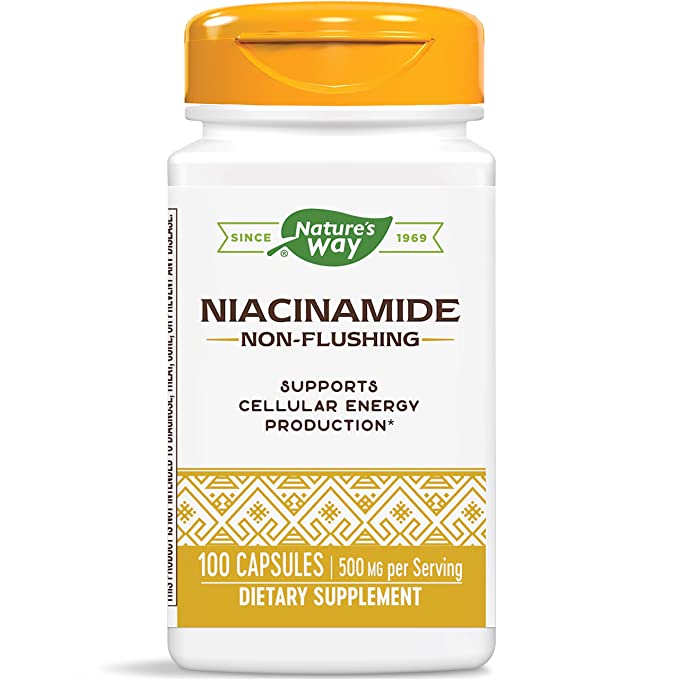  Nature's Way Niacinamide, Supports Cellular Energy*, 500mg per Serving, 100 Capsules  - 798411197227