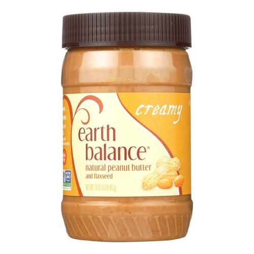 EARTH BALANCE: Natural Peanut Butter & Flaxseed Creamy, 16 Oz - 0033776100803