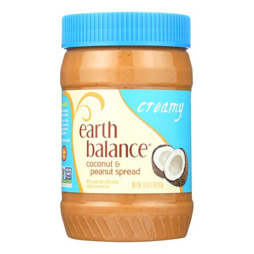 Earth Balance Creamy Coconut And Peanut Spread - Case Of 12 - 16 Oz. - 0033776100827