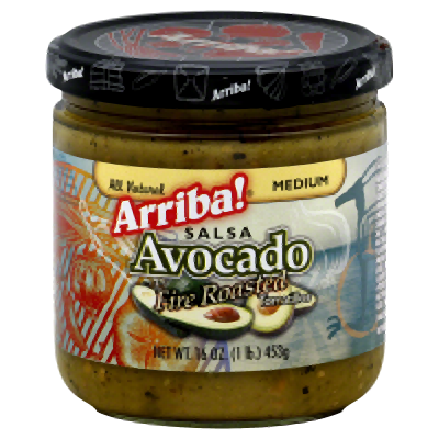 ARRIBA: California Style Mandarin Avocado Fire Roasted Salsa Medium, 16 Oz - 0033907250063