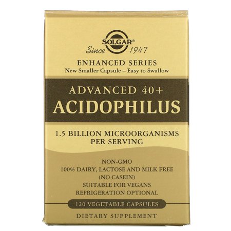 Solgar - Advanced 40+ Acidophilus 1.5 Billion CFU - 120 Vegetable Capsule(s) - 033984000292