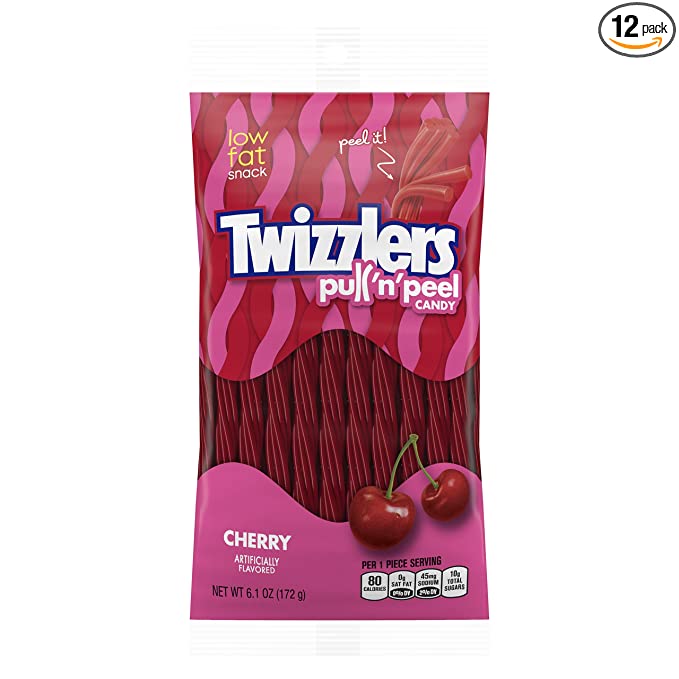Pull'N'Peel Candy, Cherry - 034000544431