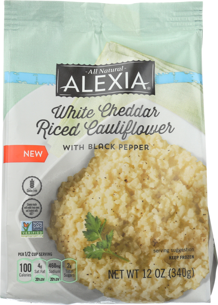 ALEXIA: White Cheddar Riced Cauliflower, 12 oz - 0034183000021