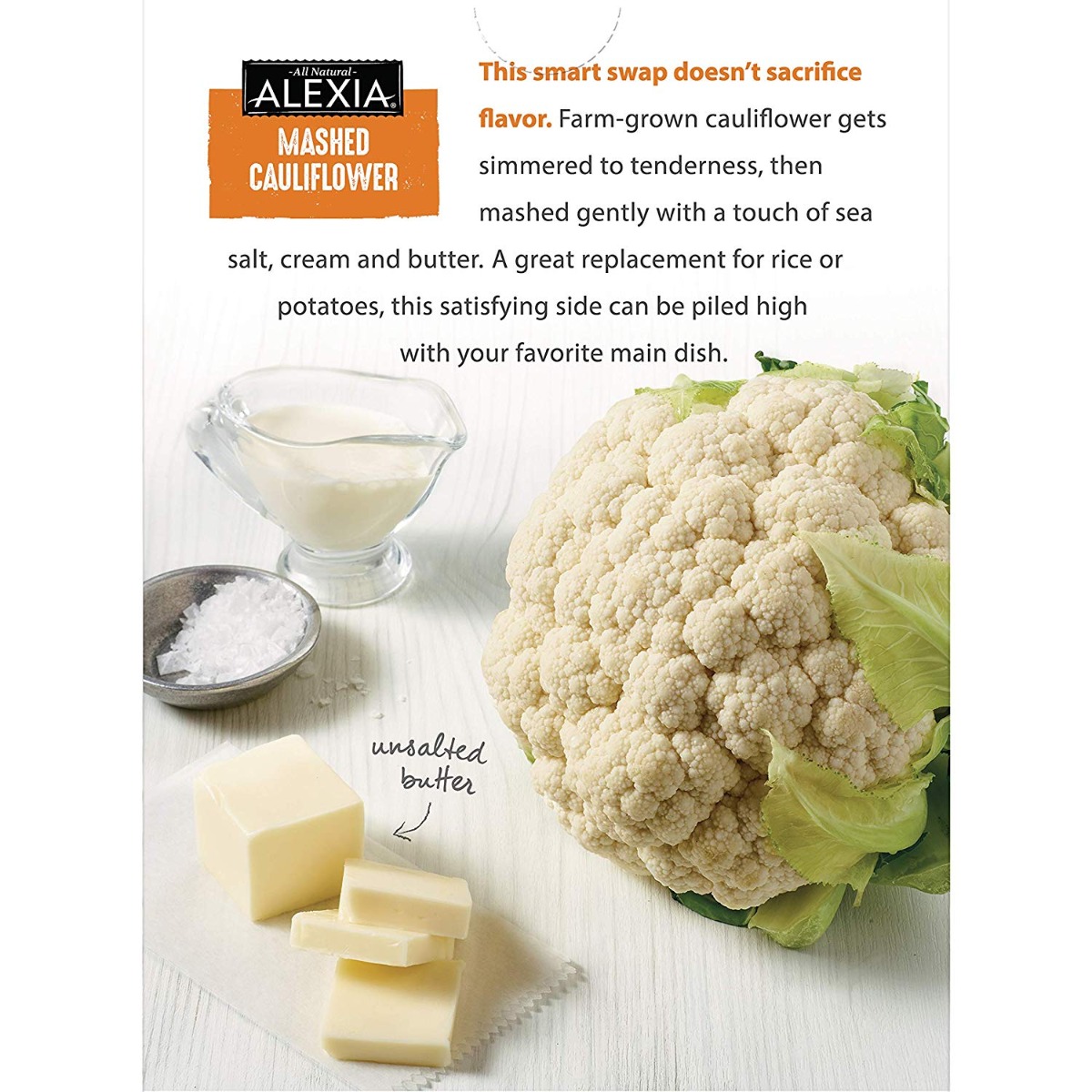 ALEXIA: Mashed Cauliflower with Sea Salt, 12 oz - 0034183000045