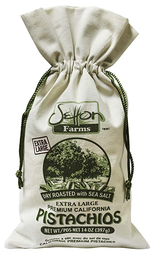  Setton Farms Pistachios, Dry Roasted and Salted Pistachios, Extra Large Premium California Pistachios, In Shell Pistachios, 14oz Burlap Gift Bag, Holiday Gifts, Thanksgiving Gifts, Rustic Bag, Certified Non-GMO, Gluten Free, Vegan and Kosher  - 034325053519