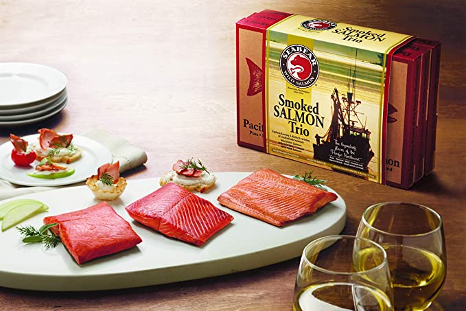 SeaBear Signature Smoked Salmon Trio - King, Sockeye, Pink - 034507030017