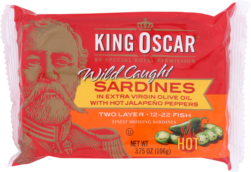 King Oscar, Sardines In Extra Virgin Olive Oil, Hot - 034800006566