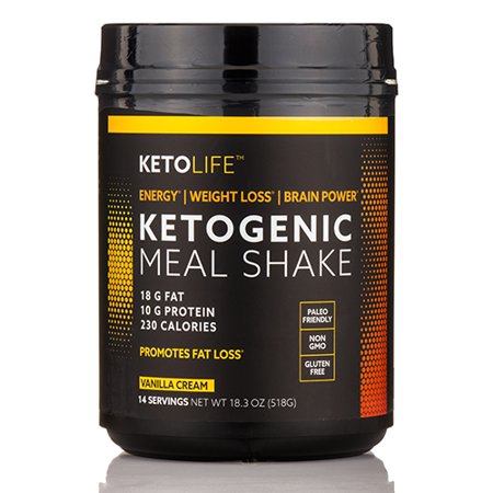 KetoLife Ketogenic Meal Shake Vanilla Dietary Supplement, Rich in MCTs and Protein, Keto and Paleo Friendly, Weight Loss, 18.8 oz. (14 Servings) (B07RSGMN78) - 035046108434