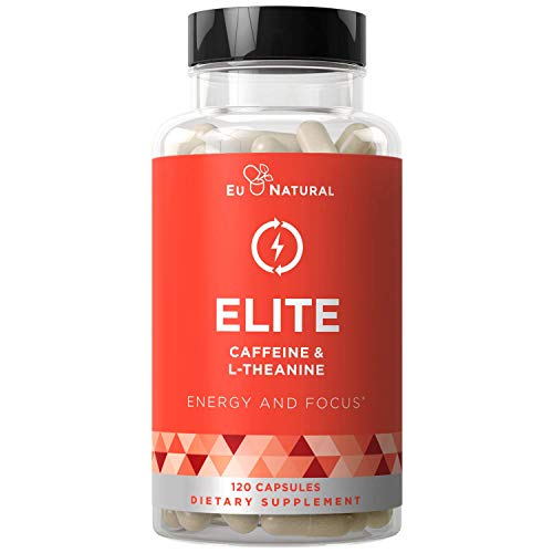 Elite Caffeine with L-Theanine - Jitter-Free Focused Energy Pills - Natural Nootropic Stack for Smart Cognitive Performance - 120 Soft Capsules - 035127699394