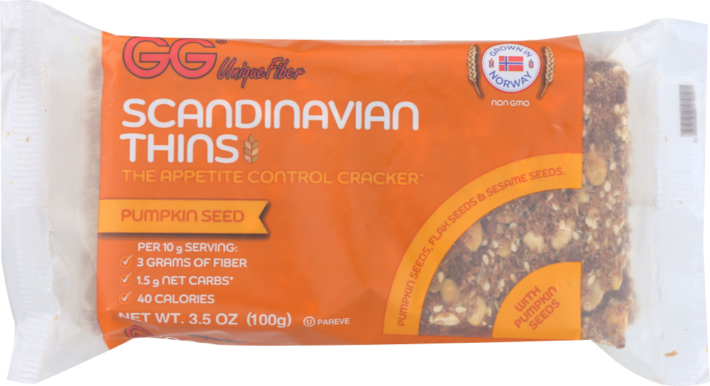 GG SCANDINAVIAN: Cracker Thins Pumpkin Seed, 3.5 oz - 0035742091184