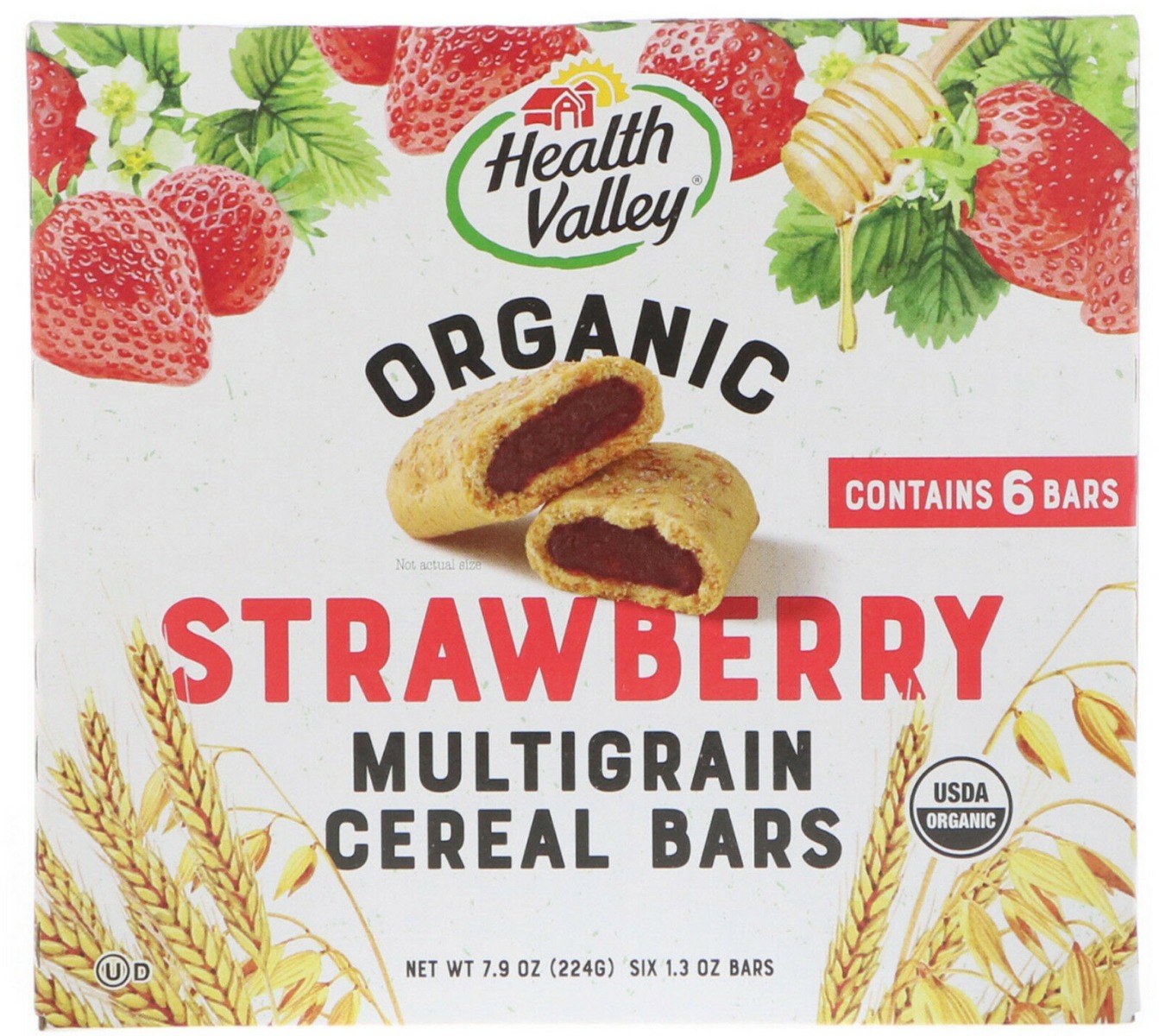 HEALTH VALLEY: Organic Multigrain Cereal Bar Strawberry, 7.9 oz - 0035742154421