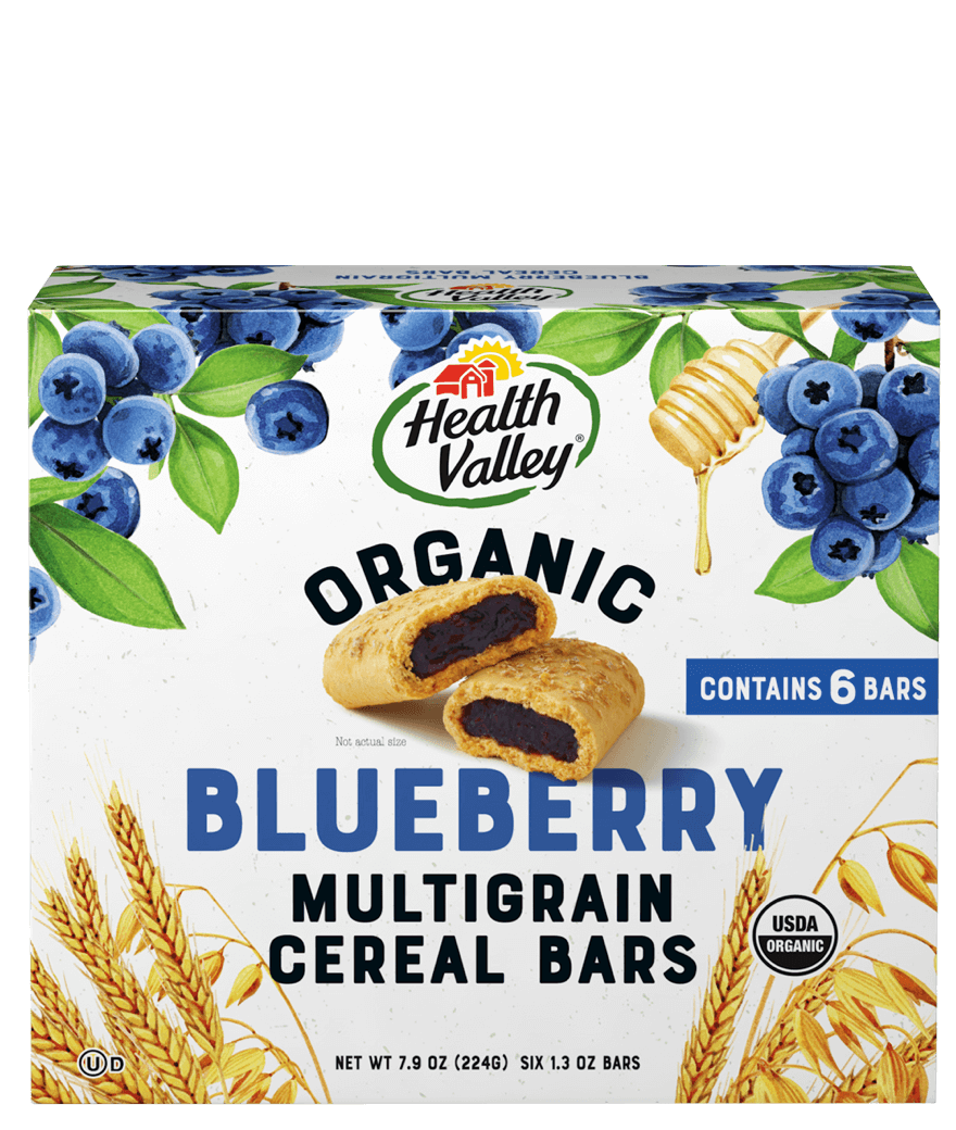 HEALTH VALLEY: Organic Multigrain Cereal Bars Blueberry, 7.9 oz - 0035742154438