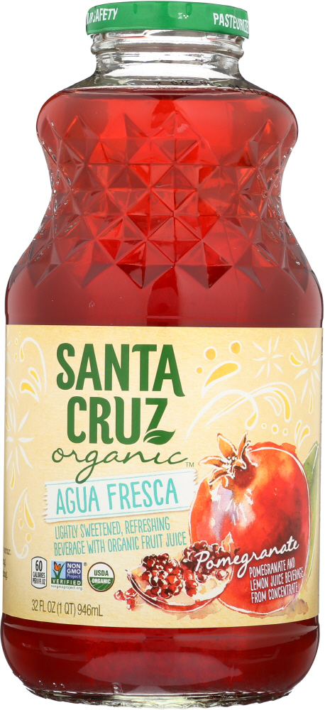 SANTA CRUZ: Fresca Agua Pomegranate Organic, 32 oz - 0036192120448