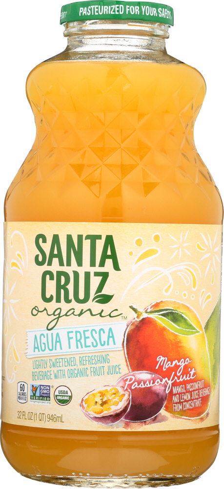 SANTA CRUZ: Fresca Agua Passion Fruit Organic, 32 oz - 0036192120462