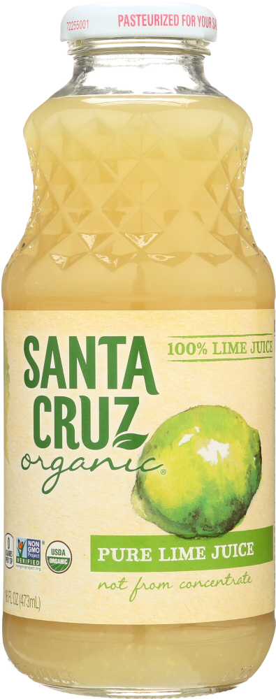 SANTA CRUZ: Organic Pure Lime Juice, 16 Oz - 0036192122169