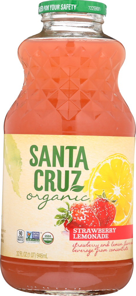 SANTA CRUZ: Organic Strawberry Lemonade Juice, 32 Oz - 0036192122466