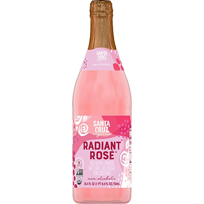  Santa Cruz Organic Radiant Rosé Sparkling Mocktail, 25.4 Ounces, Non-Alcoholic Juice Beverage  - 036192123500