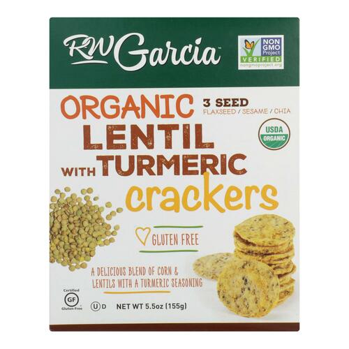 RW GARCIA: Organic Lentil with Turmeric Crackers, 5.5 oz - 0036593110178