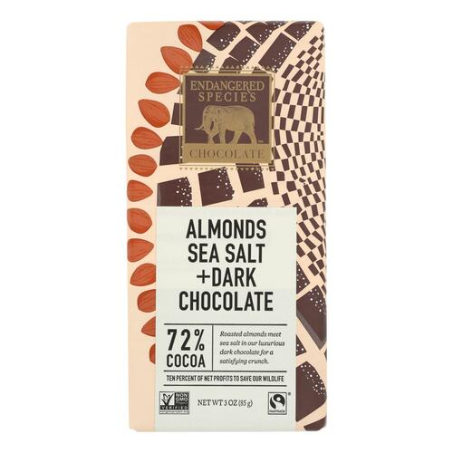 Endangered Species Chocolate, Dark Chocolate, Sea Salt & Almonds - 037014000207