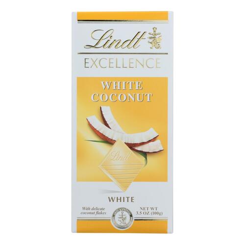 Lindt Chocolate Bar - White Chocolate - Coconut - 3.5 Oz Bars - Case Of 12 - 0037466016467