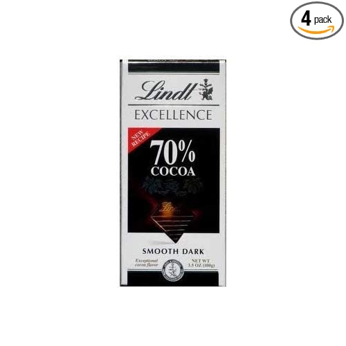  Lindt Excellence Bar (Dark Chocolate 70% Cocoa) - Pack of 4  - 037466056869