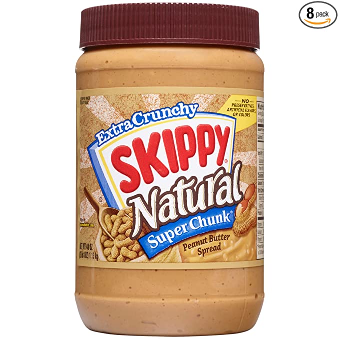  SKIPPY Peanut Butter, Natural Chunky, 40 Ounce (Pack of 8)  - 037600105408