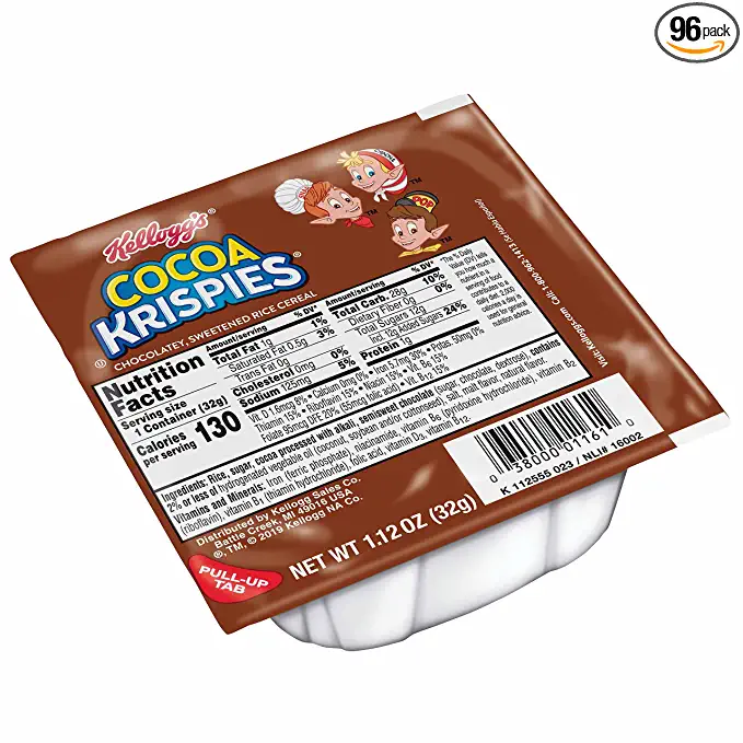 Kellogg's Cocoa Krispies, Breakfast Cereal, Original, 1.12oz (96 Count) - 038000011962