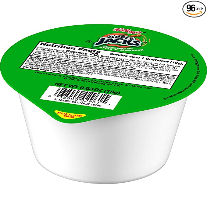 Kellogg's Apple Jacks, Breakfast Cereal, .63oz (96 Count) - 038000029967