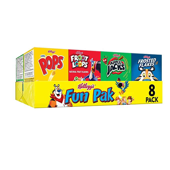  Kellogg's Fun Pak, Breakfast Cereal, Variety Pack, 8.56oz Tray (8 Count) - 038000052200